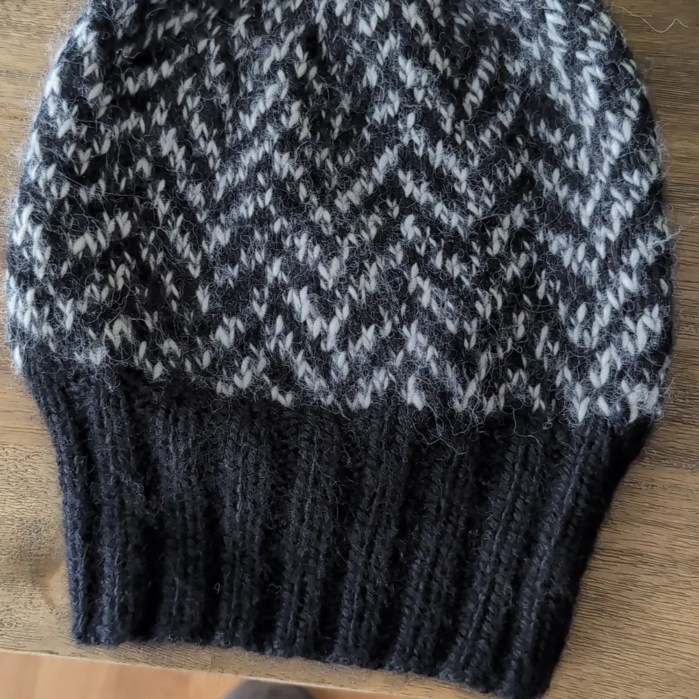Eugenia Kim Chevron Cable Knit Slouch Beanie Alpaca Herringbone